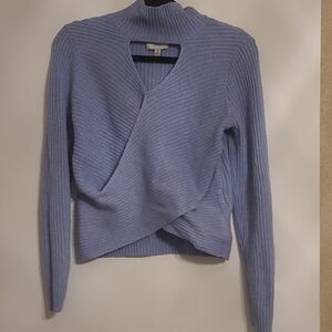 Women's Blue Purple ribbed Sweater